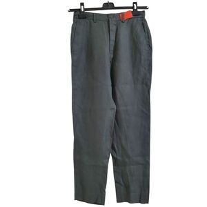 Zara Womens Linen Blend Pants Relaxed Fit Drawstring Waist Olive Green Size S